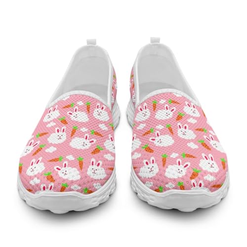 Generisch Damen-Slip-On-Sneaker Teenager Mädchen rutschfeste Walking-Laufschuhe Atmungsaktive Mesh-Arbeits-Freizeit-Leichtgewicht-Tennis-Trainingsschuhe von Generisch