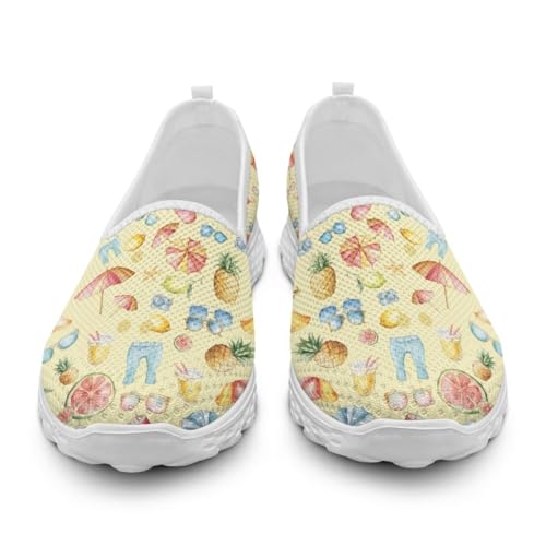 Generisch Damen-Slip-On-Sneaker Teenager Mädchen rutschfeste Walking-Laufschuhe Atmungsaktive Mesh-Arbeits-Freizeit-Leichtgewicht-Tennis-Trainingsschuhe von Generisch
