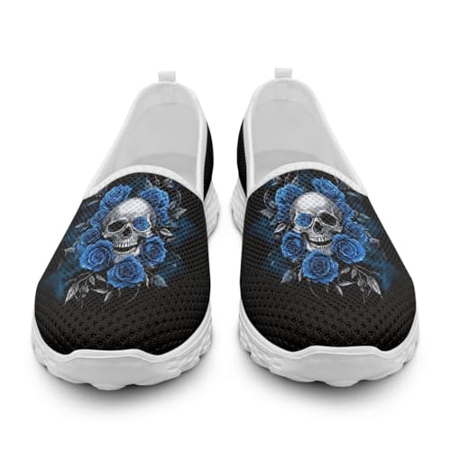Generisch Damen-Slip-On-Sneaker Teenager Mädchen rutschfeste Walking-Laufschuhe Atmungsaktive Mesh-Arbeits-Freizeit-Leichtgewicht-Tennis-Trainingsschuhe von Generisch