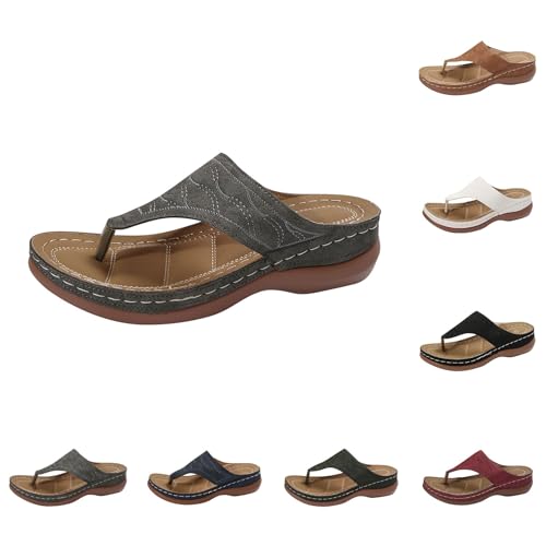 Damen Slipper Sommer Schuhe | Schrägem Absatz Strandschuhe Dicken Sohlen Freizeitschuhe Leichtgewichts bequem Flip Flops rutschfest Zehentrenner Schnelltrocknend Damen Slipper Sommer Schuhe | Schrägem Absatz Strandschuhe Dicken Sohlen Freizeitschuhe Leichtgewichts bequem Flip Flops rutschfest Zehentrenner Schnelltrocknend von Generisch