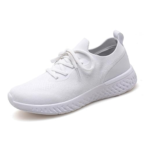 Generisch Damen Sneaker Atmungsaktiv Turnschuhe Leicht Laufschuhe Sportschuhe Freizeitschuhe (Weiß,36) von Generisch