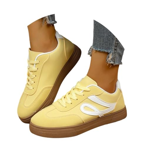 Generisch Damen Sneaker Turnschuhe Sportschuhe Freizeit Schuhe Leicht Sneakers Langlebige Damen Schuhe Orange Elegante Freizeitschuhe von Generisch