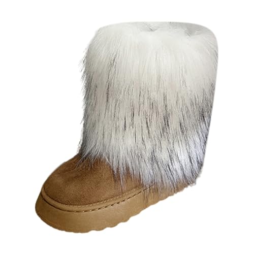 Generisch Damen Snowboots für den Winter sportlich lässig warme Wolle ideale Outdoor-Stiefel für Damen (Light Gray, 36) von Generisch