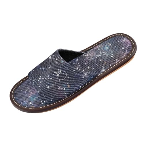Generisch Damen Sommer Hausschuhe Galaxis Konstellation Planet Star Open Toe Schuhe Pantoffeln Reisehaus Pantoffeln von Generisch