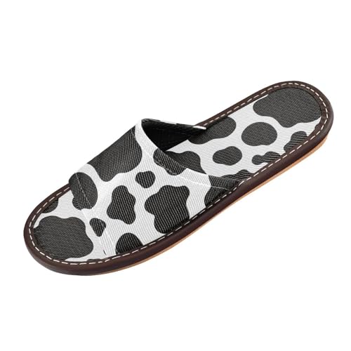 Generisch Damen Sommer Hausschuhe Kuh Spots Druck Open Toe Schuhe Pantoffeln Reisehaus Pantoffeln von Generisch