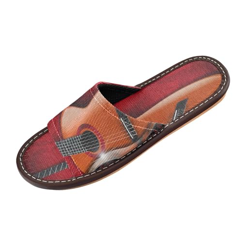 Generisch Damen Sommer Hausschuhe Musical Instrument Musik Thema Open Toe Schuhe Pantoffeln Reisehaus Pantoffeln von Generisch
