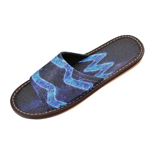 Generisch Damen Sommer Hausschuhe Sternzeichen Symbol Wassermann Open Toe Schuhe Pantoffeln Reisehaus Pantoffeln von Generisch