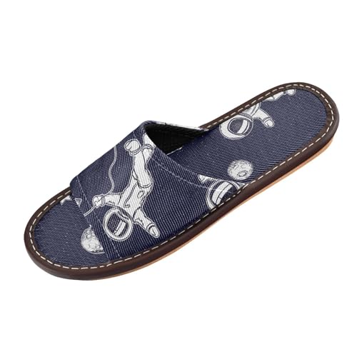 Generisch Damen Sommer Hausschuhe Süß Raumfahrer Open Toe Schuhe Pantoffeln Reisehaus Pantoffeln von Generisch