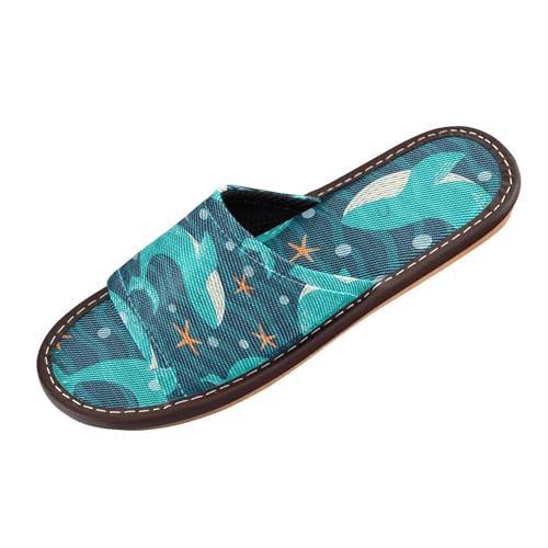 Generisch Damen Sommer Hausschuhe Süß Wal Seestern Open Toe Schuhe Pantoffeln Reisehaus Pantoffeln von Generisch
