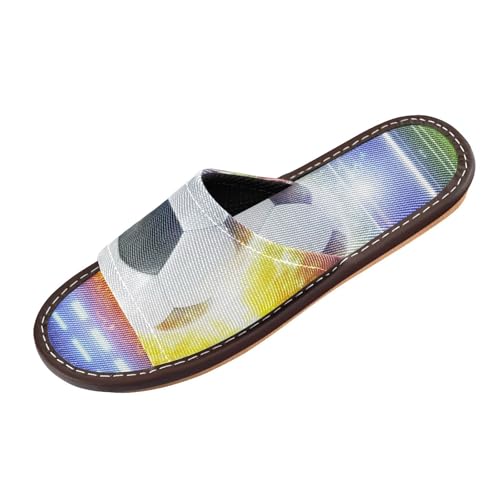 Generisch Damen Sommer Hausschuhe Verbrennung Fußball Ball Open Toe Schuhe Pantoffeln Reisehaus Pantoffeln von Generisch