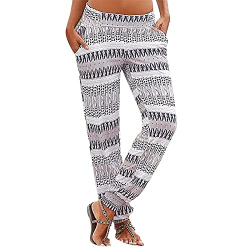 Generisch Damen Sommerhose Pants Damen Leinenhose mädchen Trousers for Women Damenbekleidung Chinohose musselin Boho Hose Sommerhosen für Frauen weiße Hose Leinenhose mädchen Linen leinen von Generisch