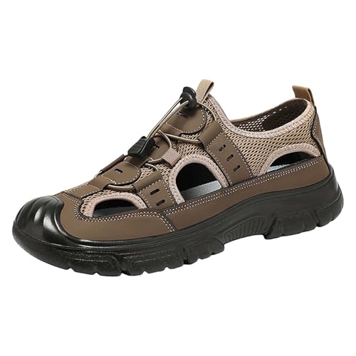 Generisch Damen Sommerschuhe Trekkingschuhe Damen Sandalen Herren Watschuhe Strandschuhe Mesh Atmungsaktive Freizeitschuhe Einfache Sandalen Plateauschuhe Slingback (Coffee,44) von Generisch