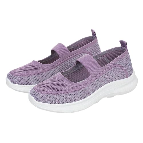 Generisch Damen Sportliche Freizeitschuhe Weiche Sohle,Walkingschuhe Damen Leicht,Einfarbig rutschfest Plateau,Slip-On,Leichte Bequeme,Outdoor Atmungsaktive Walkingschuhe von Generisch