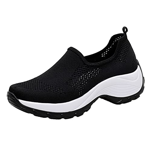 Generisch Damen Sportschuhe，Leicht Bequeme Walkingschuhe，Mode Freizeit Barfussschuhe，Dicker Sohle Wanderschuhe，Outdoor wasserdichte Trekkingstiefel，Atmungsaktives Mesh-Obermaterial Sneaker von Generisch
