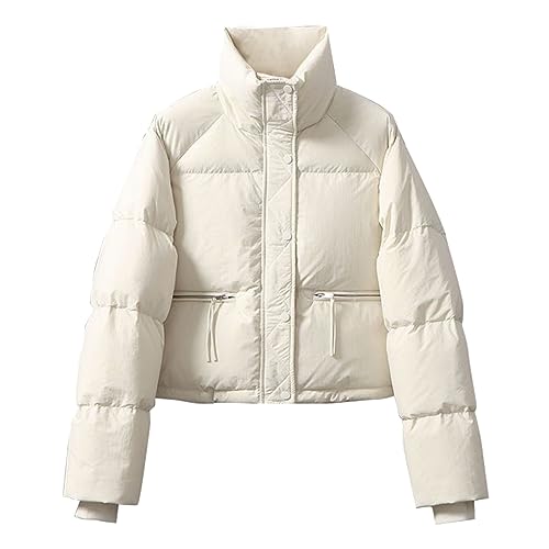 Generisch Damen Steppjacke Winter Tailliert Chunkyrayan Funktionsjacke Kurzmantel Damen Schwarz von Generisch