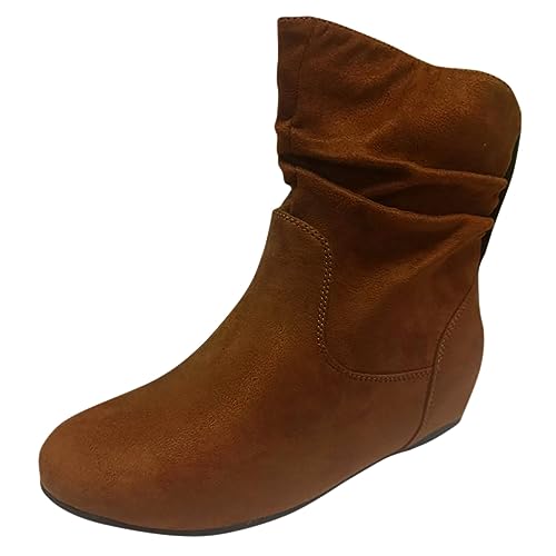 Generisch Damen Stiefel Vintage Retro Elegant Stiefeletten Damen-Stiefeletten Modische Lässige Stiefel Damen-Stiefeletten Outdoor Retro Stiefel Damen Herbst Winter Ankle Boots Stiefel von Generisch