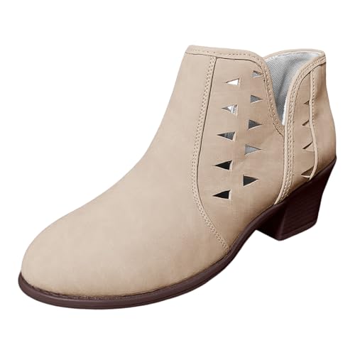 Damen Stiefeletten Cowboyboots Cow Boy Boots Herbstschuhe Stiefel Mit Absatz Schuhe Elegant Stiefelette Winterstiefel Schicke Winter Women von Generisch