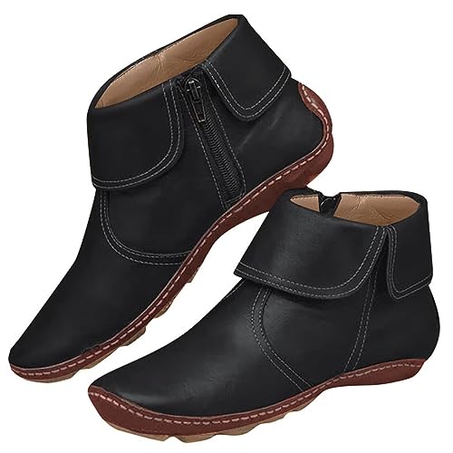 Damen Stiefeletten Westernstiefel Boots Winterstiefel Cowboy Western Stiefelette Cow Boy Winterschuhe Cowboystiefel Winter Women von Generisch