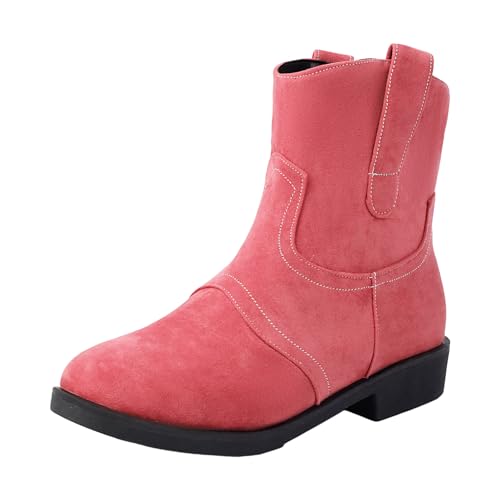 Generisch Damen Stiefeletten mit Absatz Elegant Blockabsatz Kurze Cowboystiefel für Damen, breiter Schaft, Westernstiefel mit niedrigem, klobigem Absatz, Stiefeletten, Kleid, Country, Konzert (40) von Generisch