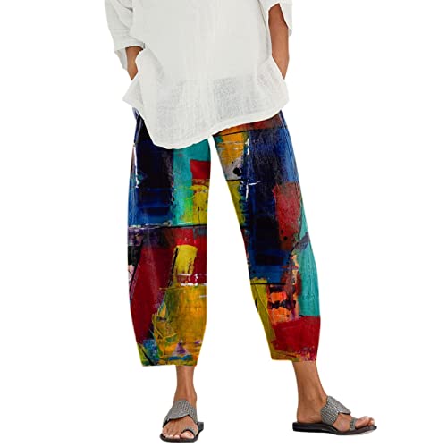 Generisch Damen Stoffhose Große Größen Bunte Blumen Druck Drucken Weites Bein Sommerhose Lose Hose 9-Punkte-Hosen Boho Strandhose Haremshosen Straight Bein Hose Leicht Freizeithose Leicht Generisch Damen Stoffhose Große Größen Bunte Blumen Druck Drucken Weites Bein Sommerhose Lose Hose 9-Punkte-Hosen Boho Strandhose Haremshosen Straight Bein Hose Leicht Freizeithose Leicht von Generisch