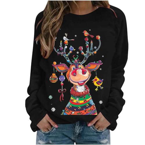 Generisch Damen Sweatshirt Weihnachtspullover Weihnachtspulli Weihnachtsdrucke Pullover Ugly Merry Christmas Pulli Rundhal Longsleeve Lose Langarmshirt Sale Angebote 01 Schwarz L Generisch Damen Sweatshirt Weihnachtspullover Weihnachtspulli Weihnachtsdrucke Pullover Ugly Merry Christmas Pulli Rundhal Longsleeve Lose Langarmshirt Sale Angebote 01 Schwarz L von Generisch