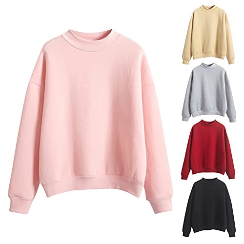 Generisch Damen Sweatshirts Hoodies Fleece Rundhalsausschnitt Übergroße Pullover Pullover Pullover Casual Bequem Mode Outfits Kleidung von Generisch