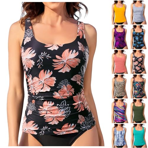 Generisch Damen Tankini Oberteil Bademode Badeanzug Strandbekleidung Swimwear Mode Beachwear Sporttop Frauen Bekleidung Alltag Bikini Große Größen Bademode Push Up Tankini Oberteil von Generisch