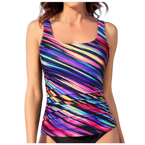 Generisch Damen Tankini Oberteil Bademode Badeanzug Strandbekleidung Swimwear Mode Beachwear Sporttop Frauen Bekleidung Alltag Bikini Große Größen Bademode Push Up Tankini Oberteil von Generisch