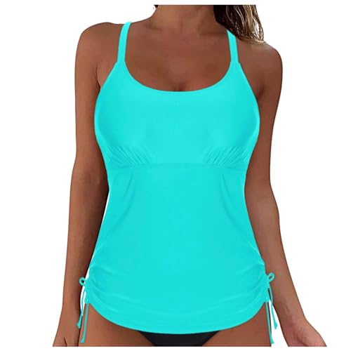 Generisch Damen Tankini Oberteil Bademode Badeanzug Strandbekleidung Swimwear Mode Beachwear Sporttop Frauen Bekleidung Alltag Bikini Große Größen Bademode Push Up Tankini Oberteil von Generisch