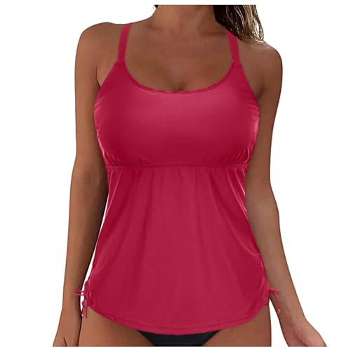 Generisch Damen Tankini Oberteil Bademode Badeanzug Strandbekleidung Swimwear Mode Beachwear Sporttop Frauen Bekleidung Alltag Bikini Große Größen Bademode Push Up Tankini Oberteil von Generisch