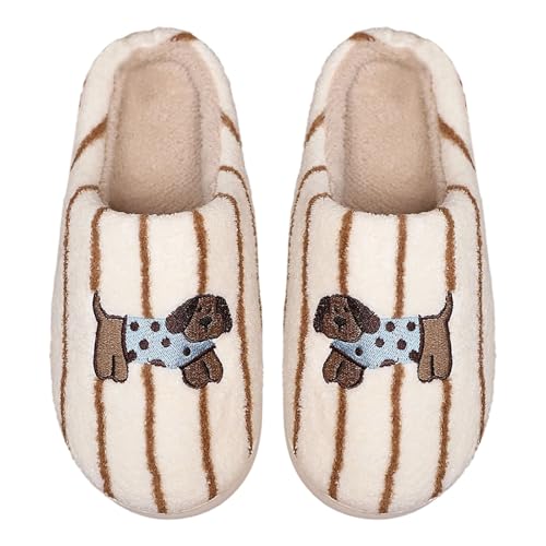 Generisch Damen Teddy-Fleece-Hausschuhe Warme Pantoffeln mit Memory Foam Flauschige Plüsch Weiche rutschfeste Slippers Flauschige Slipper für Drinnen und Draußen von Generisch