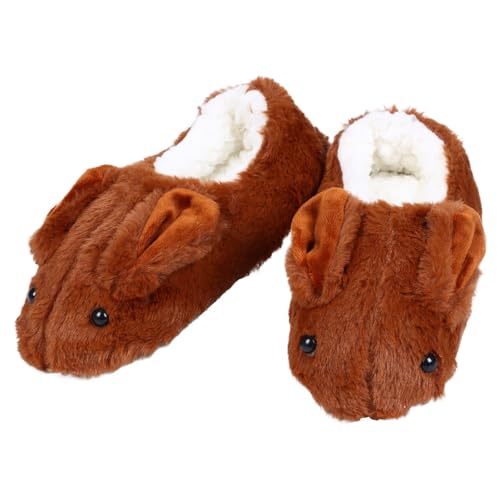 Generisch Damen Teddy-Fleece-Hausschuhe mit Memory Foam rutschfeste Slip-On Pantoffeln im Herbst und Winter für Drinnen und Draussen von Generisch
