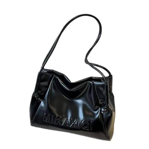 Generisch Damen Tote Bag Große Handtasche Einfache Schultertasche für Schule Arbeit Freizeit | Schwarz von Generisch