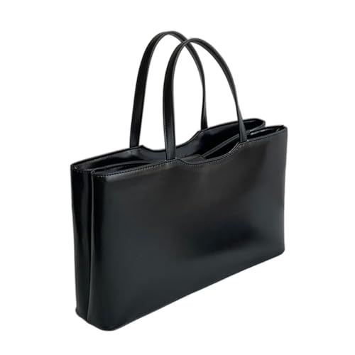 Generisch Damen Tote Bag Große Handtasche Einfache Schultertasche für Schule Arbeit Freizeit | Schwarz von Generisch