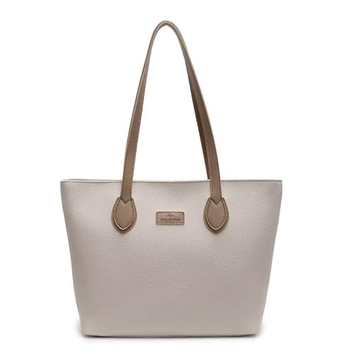 Generisch Damen Tote Bag Große Handtasche Einfache Umhängetasche für Schule Arbeit Freizeit | Weiß von Generisch