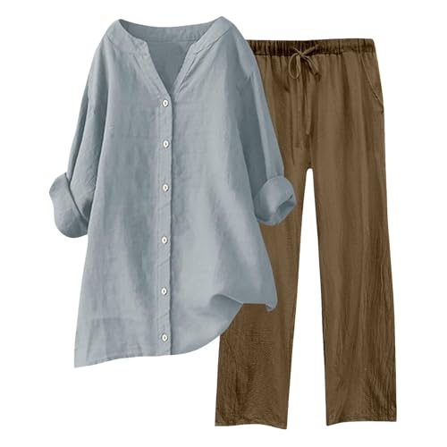 Generisch Damen Tracksuit Kurzarm Rundhalsausschnitt Einfarbig Zweiteiler Hausanzug Loungewear Outfit Jogger Trainingsanzug Set von Generisch
