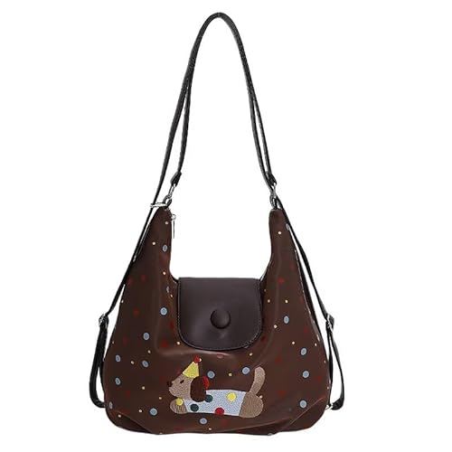 Generisch Damen-Tragetasche, große Handtasche, einfache Umhängetasche für Schule, Arbeit, Freizeit | Kaffeefarbe von Generisch