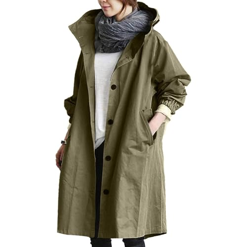 Generisch Damen Trenchcoat Langarm Zweireiher Faux Wildleder Mantel Wintermantel Steppmantel Damen Lang Winterjacke Damen Warm GroßE GrößEn von Generisch