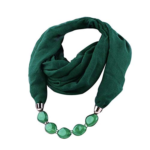 Generisch Damen Tücher Halskette Mode Must Have Schmuck Schal Sonnenschutz Jahrgang Böhmischen Stil Kette Quasten Halstücher Bekleidung Elegant Ethno Wrap Halstuch 180 x 48CM(A01 Army Green) von Generisch