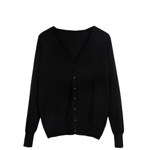 Generisch Damen V Ausschnitt Strickjacke Button Down Langarm Leichte Strickjacke Basic Elegant Weich Strickpullover Tops Pullover für Herbst Winter Schwarz L Generisch Damen V Ausschnitt Strickjacke Button Down Langarm Leichte Strickjacke Basic Elegant Weich Strickpullover Tops Pullover für Herbst Winter Schwarz L von Generisch