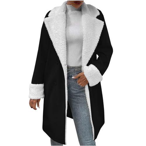 Generisch Damen Vintage Wildleder Jacken Parka Lockerer Fleece Outdoorjacke Warmer Modemantel Schickes Fleecejacke Urlaub Outdoorjacke Weich Winterjacke Klassisches Übergangsjacke Basic Wintermantel von Generisch