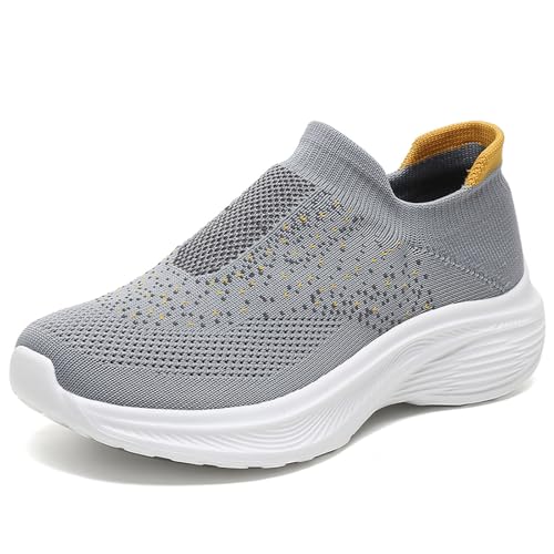 Generisch Damen Walkingschuhe Basketballschuhe Netz-Up-Sportschuhe Plantarfasziitis Weichen Sohlen Schuhe Laufen Joggen Sports Breite Fuße Sommer Laufschuhe Atmungsaktiv von Generisch