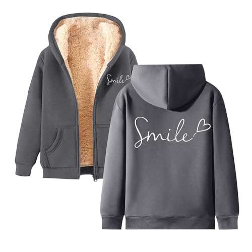 Generisch Damen Warm Fleecejacke Hoodie Wintermantel mit Taschen ReißVerschluss Elegant Einfarbig Übergangsjacke Winter Sweatjacke Winterjacke Lässige Generisch Damen Warm Fleecejacke Hoodie Wintermantel mit Taschen ReißVerschluss Elegant Einfarbig Übergangsjacke Winter Sweatjacke Winterjacke Lässige von Generisch