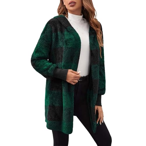 Generisch Damen Warme Lang Mantel Trenchcoat Wolljacke Locker Longline Winterjacke mit Taschen Wollmantel Hemdjacke Wool Coat Einreihig Urlaub Freizeit Damenbekleidung Reisen Damenjacke für von Generisch