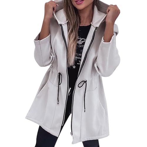 Generisch Damen Wasserabweisender Trenchcoat in lockerer Passform Schwarzer Mantel Damen Elegant Mantel Damen Herbstkleidungkleidung Elegant Schwarz von Generisch