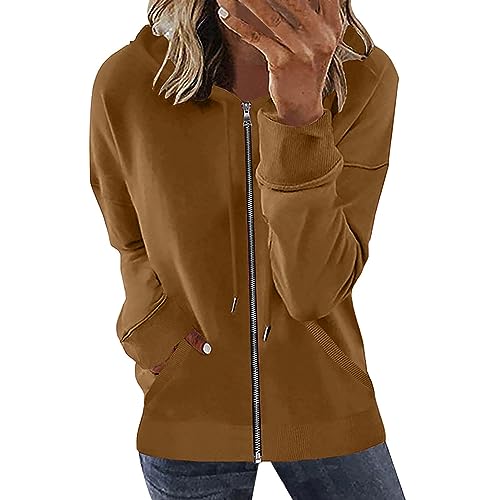 Generisch Damen Winter Herbst Hoodie Damen Sweatshirt Einfarbig Langarmshirt Damen Kapuzenpullover Casual Damen Pulli Halbarm Sweatjacke Damen Lang XXL Weiße Bluse Mit Kapuze von Generisch