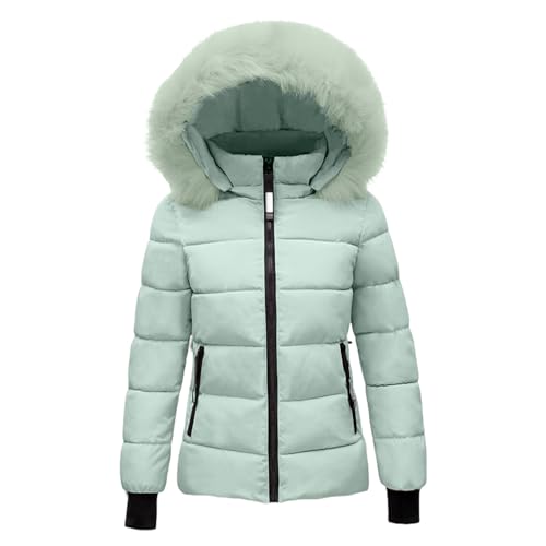 Generisch Damen Winterjacke Kapuze Steppjacke Kurze Daunenjacke Übergangsjacke Hoodie Jacke Einfarbig Pufferjacke mit Tasche Winter Steppmantel Outdoorjacke Wanderjacke Freizeitjacke Quilted Coat von Generisch
