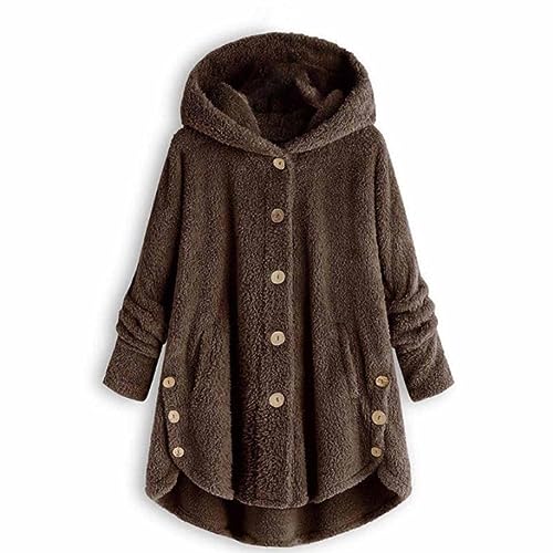 Generisch Damen Wintermantel Parka Mantel mit Kapuze Gummizug Reißverschlusstaschen Seiten-Reißverschlüsse Regular fit Softshelljacke Damen Lang Outdoor Mantel Damen Lang von Generisch
