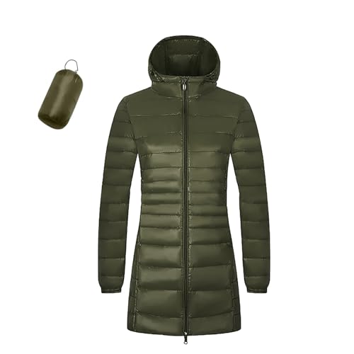 Generisch Damen Wintermantel Warmer Steppmantel lang mit Abnehmbarer Kapuze XS-XXL Kurzmantel Damen Wolle Funktionsjacke Damen Lang GroßE GrößEn von Generisch