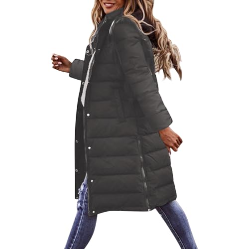 Generisch Damen Wintermantel warmer Steppmantel lang mit Kapuze PlüSchjacke Damen Damen Jacke Herbst Damen Mantel Im Winter Lang von Generisch